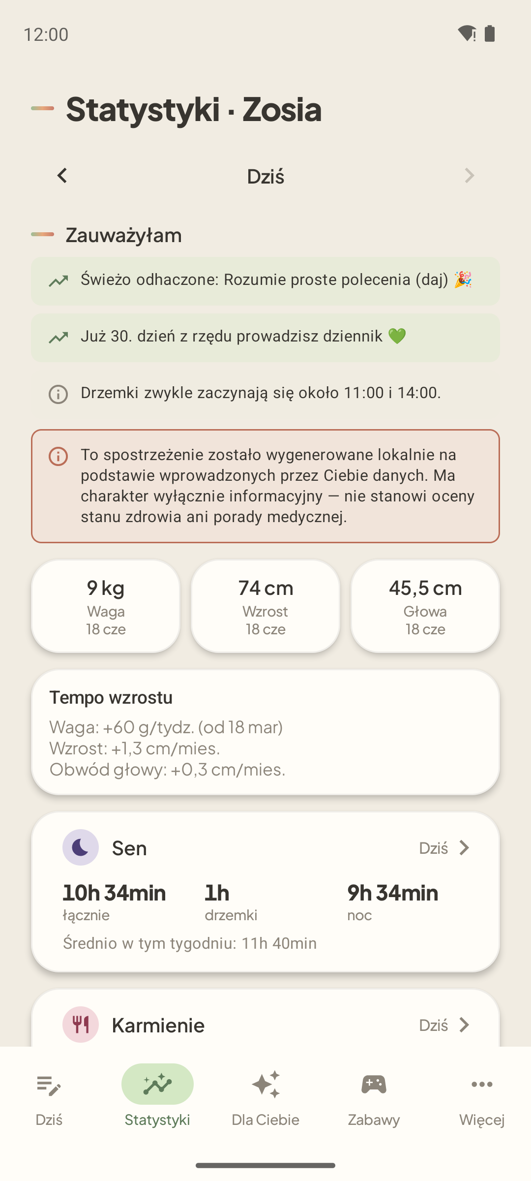 Podgląd ekranu aplikacji RośnieMY